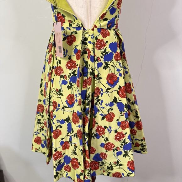 Emilia Wickstead ‘Riona’ Silk Dress Scattered Roses Print NWT Sz US 4 Skater - Picture 9 of 12